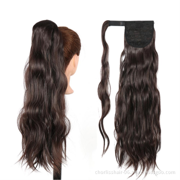 Factory Price Top quality Different Color Chorliss For Kids Water Wave Ponytail Synthetic Wrap Around Ponytails Hair Extensions